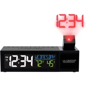 Pop-Up Bar Projection Alarm Clock with USB Charging Port, 6.51" L x 2.56" W